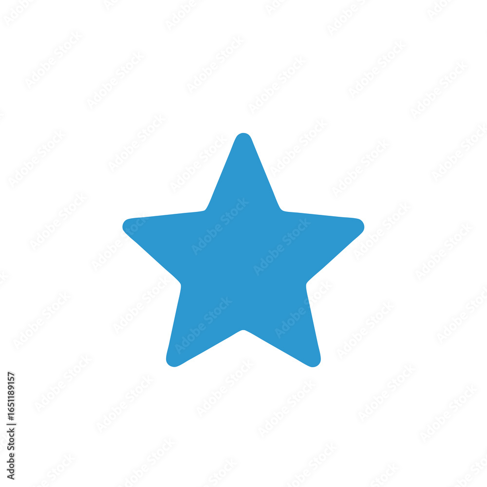 Obraz premium Simple Cyan Star Icon Design on White Canvas Depicting Celestial Object Symbolism