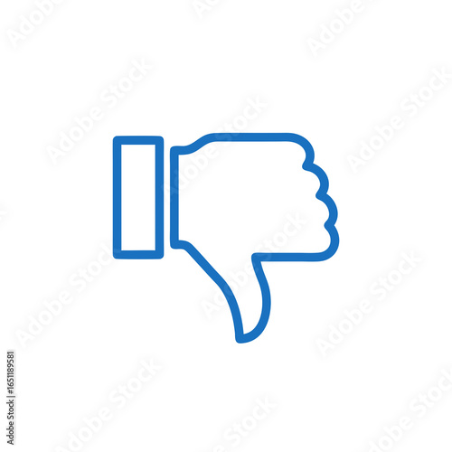 Stylized disapproval gesture: a minimalist thumbs down icon depicting rejection or negativity concept