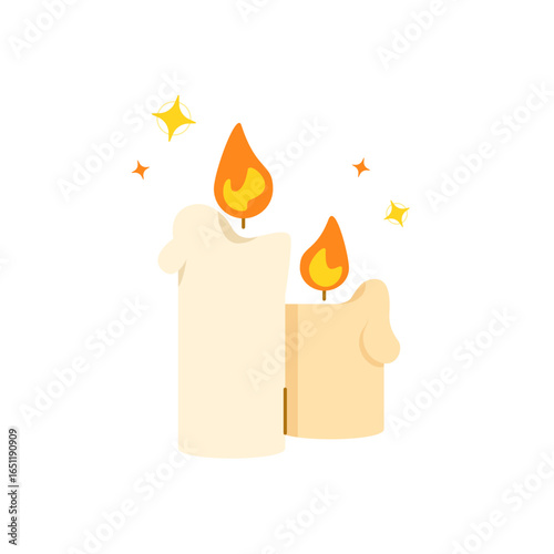 vector illustration of burning candles