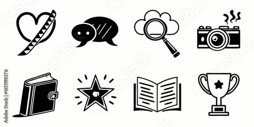 Collection of icons isolated on white background