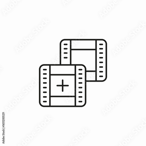 add video clip icon sign vector