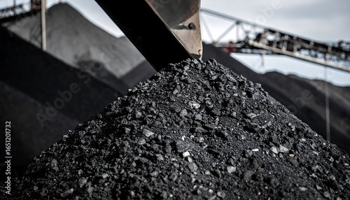 Coal pile and machinery
