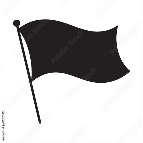 Simple black flag vector illustration on a white background concept of surrender pirate flag or symbol of revolution or anarchy