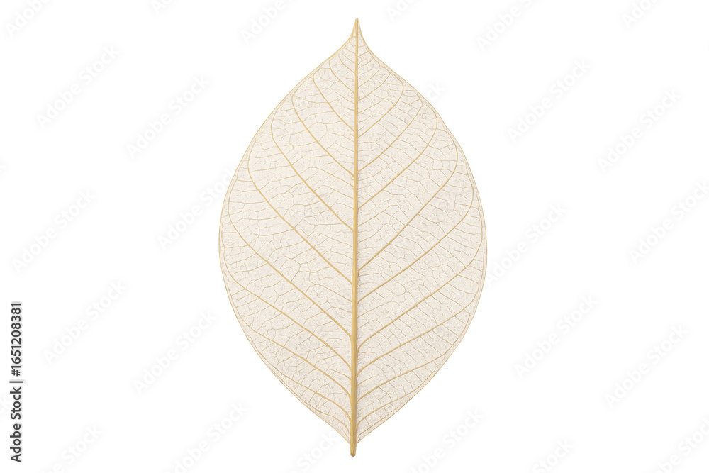 Obraz premium Preserved Delicate Leaf Showing Intricate Veins on Transparent Background