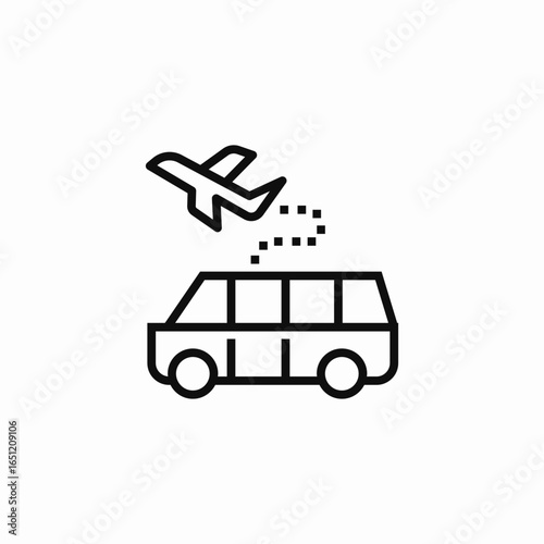 airport shuttle plane icon sign vector