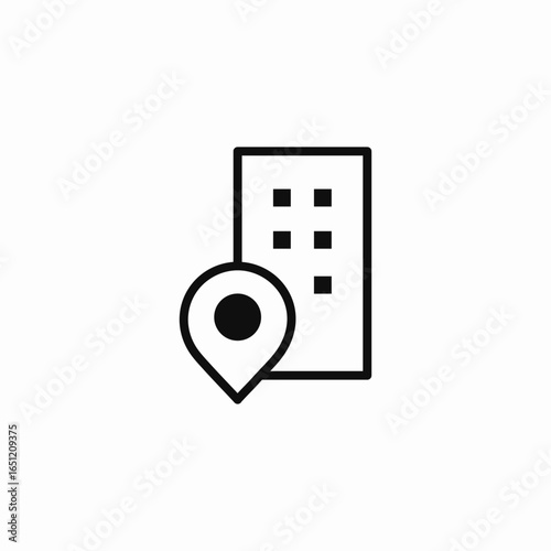 building location pin icon sign vector