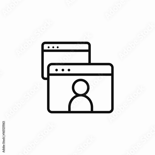 person in browser icon sign vector