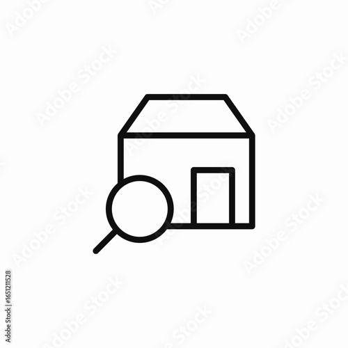 search house magnifyingglass icon sign vector