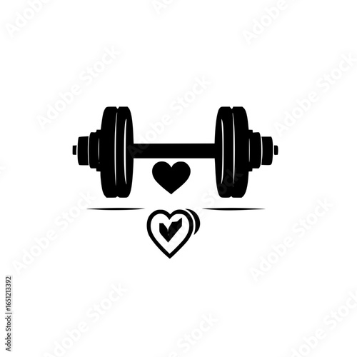Silhouetted of a dumbbell 
