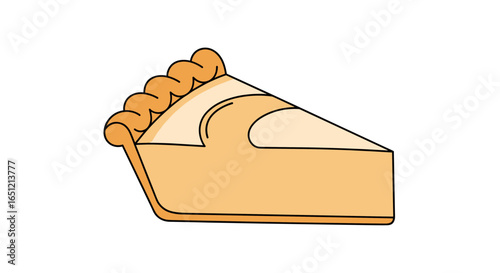 A delicious slice of creamy yellow pie with a golden crust