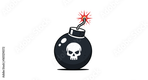 Exploding skull bomb danger warning symbol danger sign danger notification alert