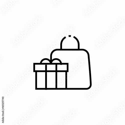 gift box and shopping bag icon sign vector