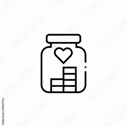 glass jar with money icon sign vector