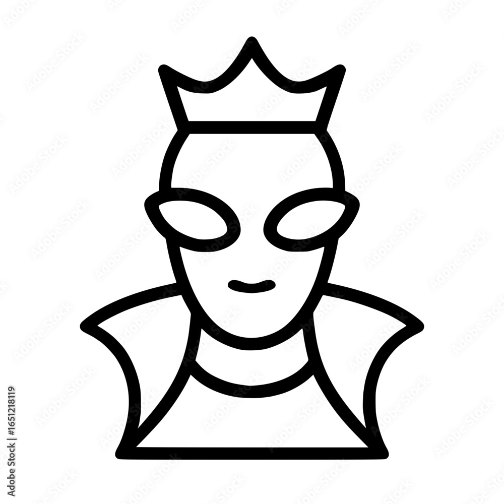 Fototapeta premium Stylized Crowned Figure Minimalist Icon 