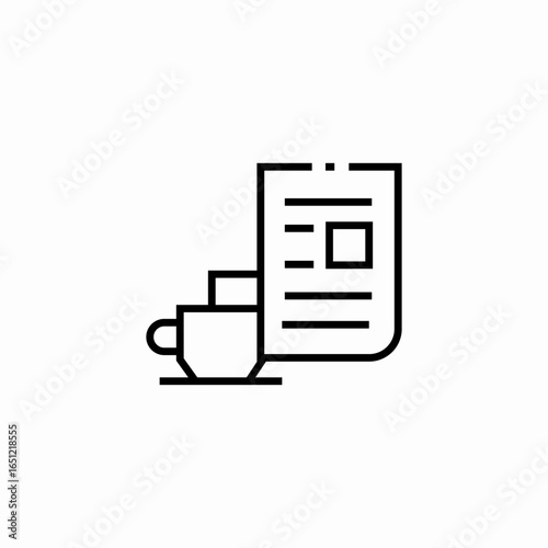 news paper and coffee icon sign vector
