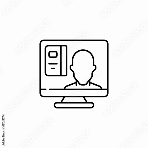 online video conference icon sign vector