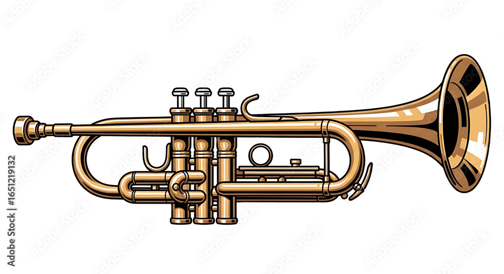 Obraz premium A trumpet for playing jazz music