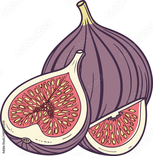 fresh figs isolated on white