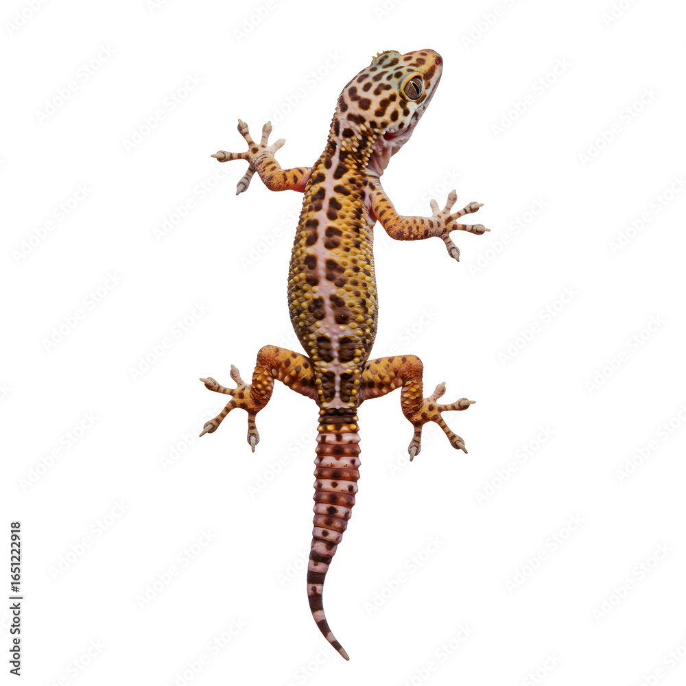 Fototapeta premium Close up of a leopard gecko against a plain background studio shot