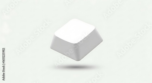 Isolated white keycap floating on white background