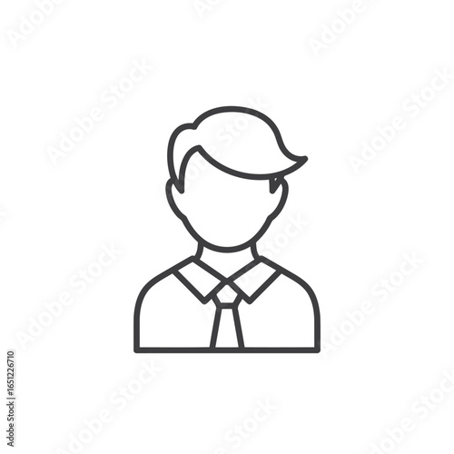 Wallpaper Mural Vector illustration of simple outline illustration of a mans head and shoulders, wearing a shirt and tie, isolated on white background Torontodigital.ca