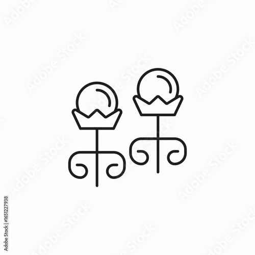 decorative ear studs icon sign vector