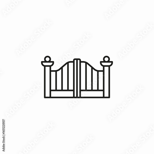 double gated fence icon sign vector