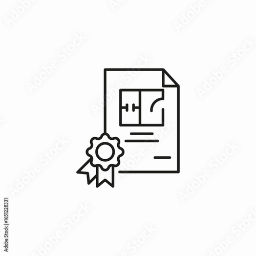 floor plan certificate icon sign vector