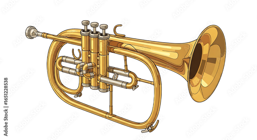 Obraz premium A flugelhorn for jazz music