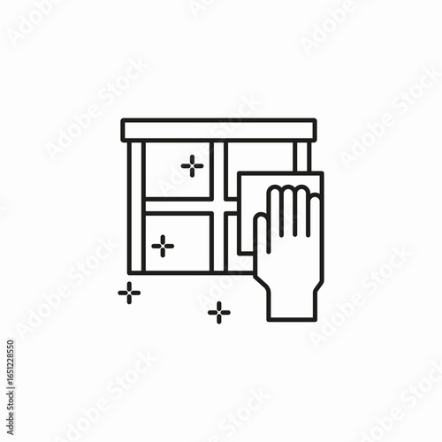 hand wiping window icon sign vector