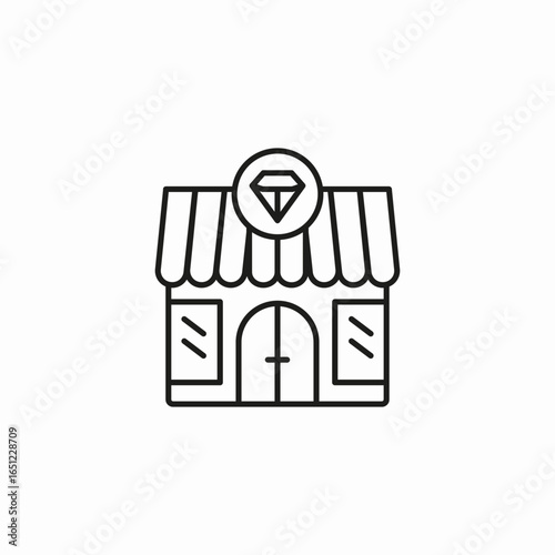 jewelry store front icon sign vector