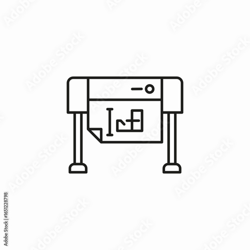 large format printer icon sign vector