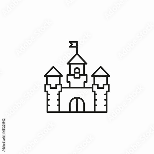 medieval castle flag icon sign vector