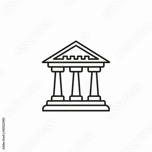 parthenon greek temple icon sign vector