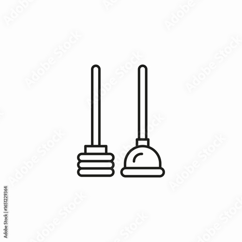 plungers side by side icon sign vector