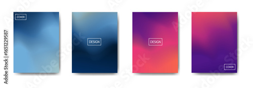 set of abstract background with beautiful gradation color, colorful background for poster flyer banner backdrop.vertical banner Modern Gradient Design Covers for Book or Magazine