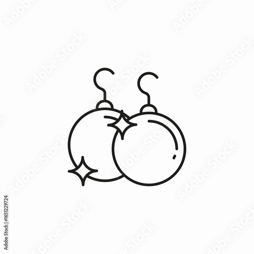 shiny round earrings icon sign vector