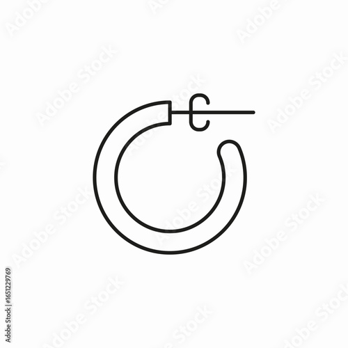 single hoop earring icon sign vector