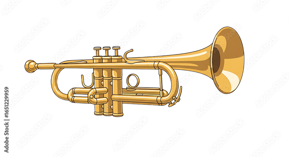 Naklejka premium A trumpet for playing jazz music