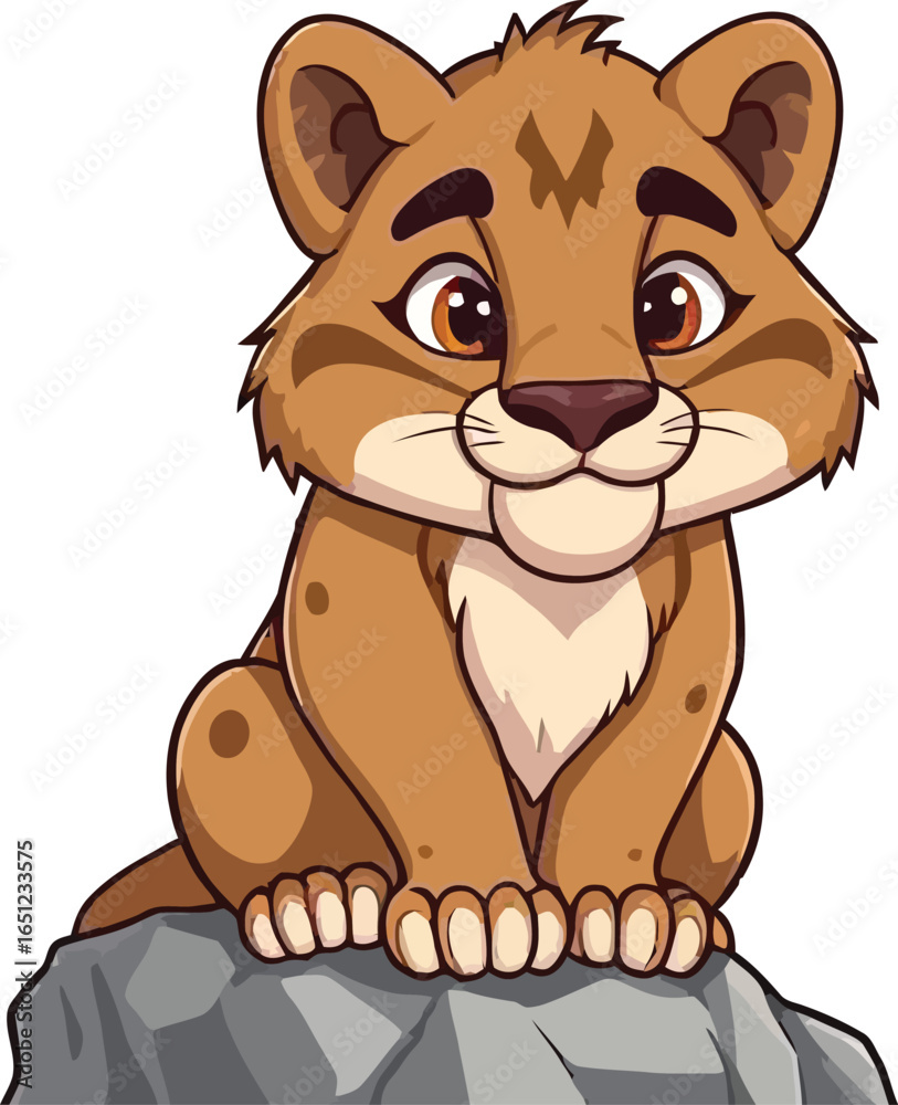 Cute cartoon a illustrator vector mountain lion Cute cartoon a illustrator vector mountain lion