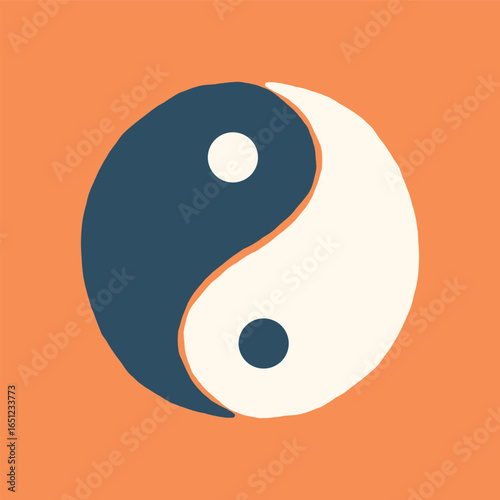 Yin yang simple minimalist design illustration vector