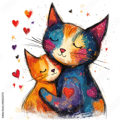 cat with a kitty