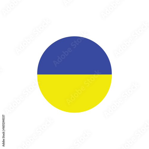 Round ukrainian flag vector icon isolated on white background. The flag of Ukraine in a circle.