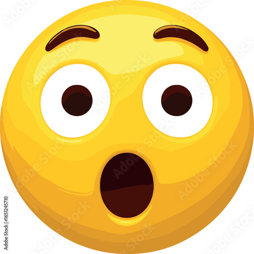 Surprised emoji vector | shocked face | astonished expression | yellow emoticon art