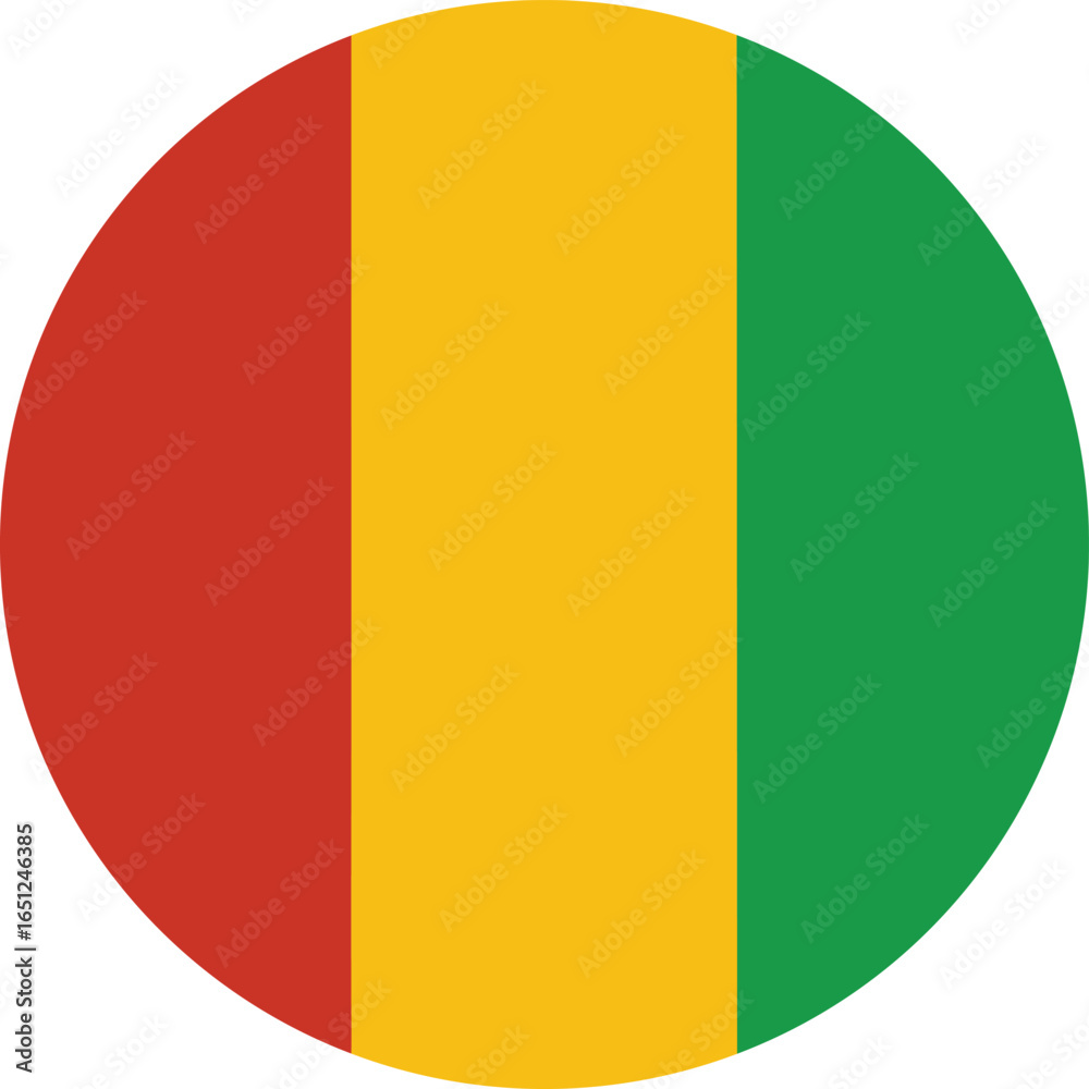 Fototapeta premium Mali national flag circular icon with vertical tricolor design