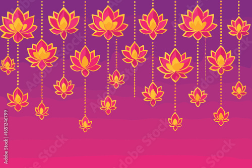 Elegant floral pattern | lotus blossoms | nature-inspired art design | pink gold aesthetic