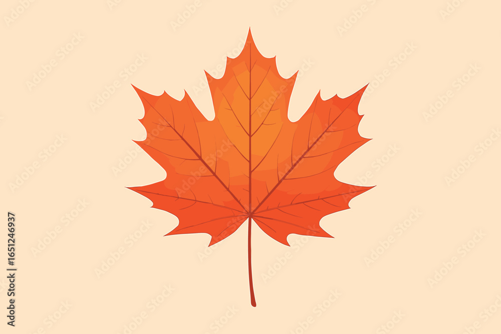 Fototapeta premium Autumn leaf vector: vibrant fall foliage art for seasonal graphics and designs