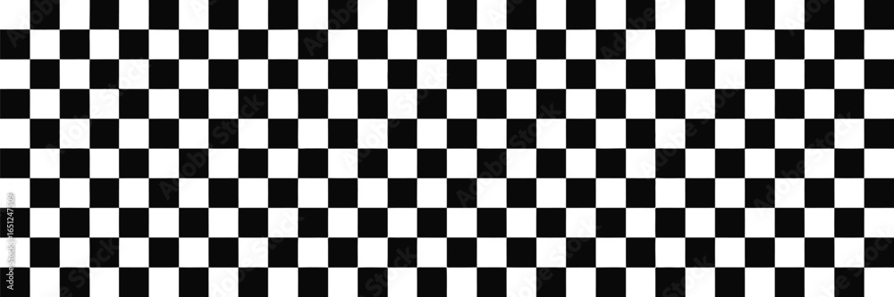 Fototapeta premium Black white finish line icon with checkered flag pattern