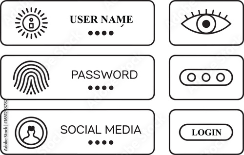 Login ux ui user interface vector icon. Sign in, access, sign on, enter and logon Web and App icon in flat filled and outline stroke line art