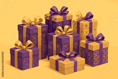 Elegant gift boxes vector collection: luxurious present designs for special occasions